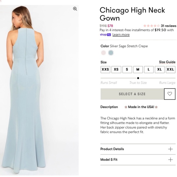 Show Me Your Mumu Chicago high neck trumpet/mermaid gown - silver sage - Picture 2 of 5